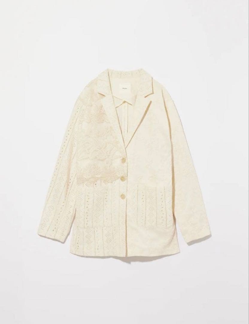 ジャケット・アウター Eaphi PATCHWORK EMBROIDERY LACE JACKET