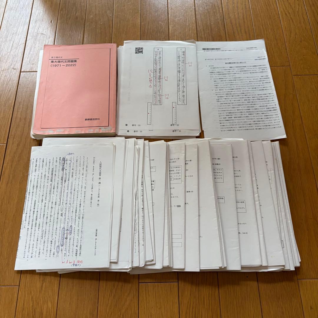 【レア教材】 鉄緑会 高３ 現代文 フルセット (プリント全完備)