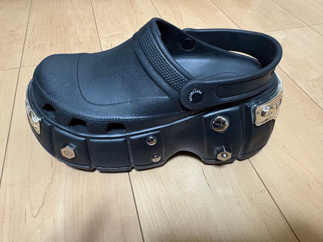 バレンシアガ クロッグサンダル ブラック ※スタッズ欠けあり／箱・付属品なし