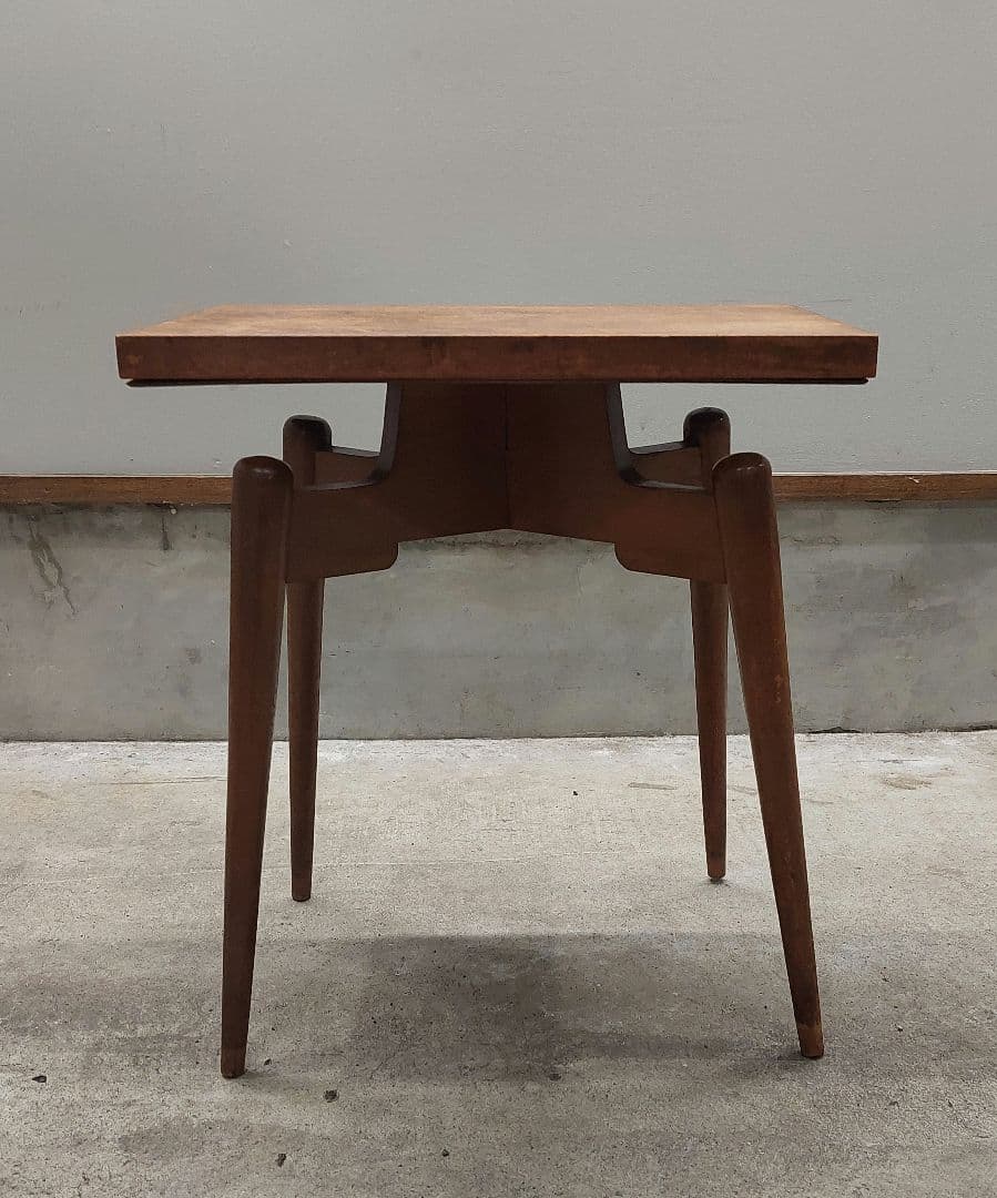 昭和レトロ ヴィンテージ 木製サイドテーブル ナイトテーブル 花台 古民家