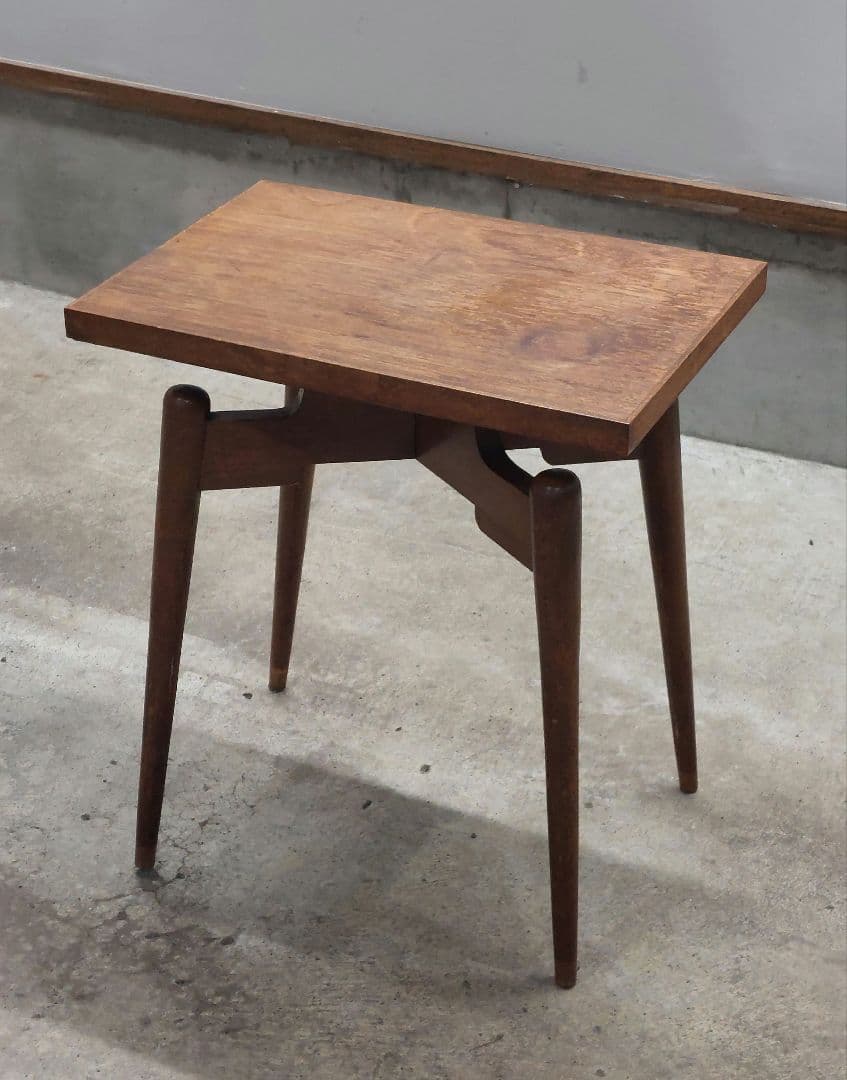 昭和レトロ ヴィンテージ 木製サイドテーブル ナイトテーブル 花台 古民家