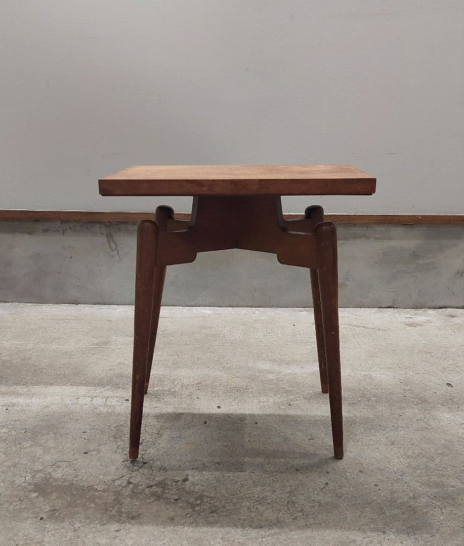 昭和レトロ ヴィンテージ 木製サイドテーブル ナイトテーブル 花台 古民家