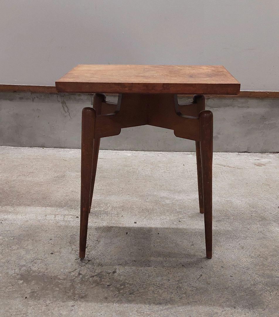 昭和レトロ ヴィンテージ 木製サイドテーブル ナイトテーブル 花台 古民家