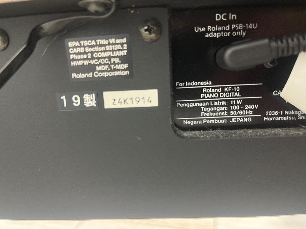 ★74688【電子ピアノ】ROLAND　KF10KW　19年製