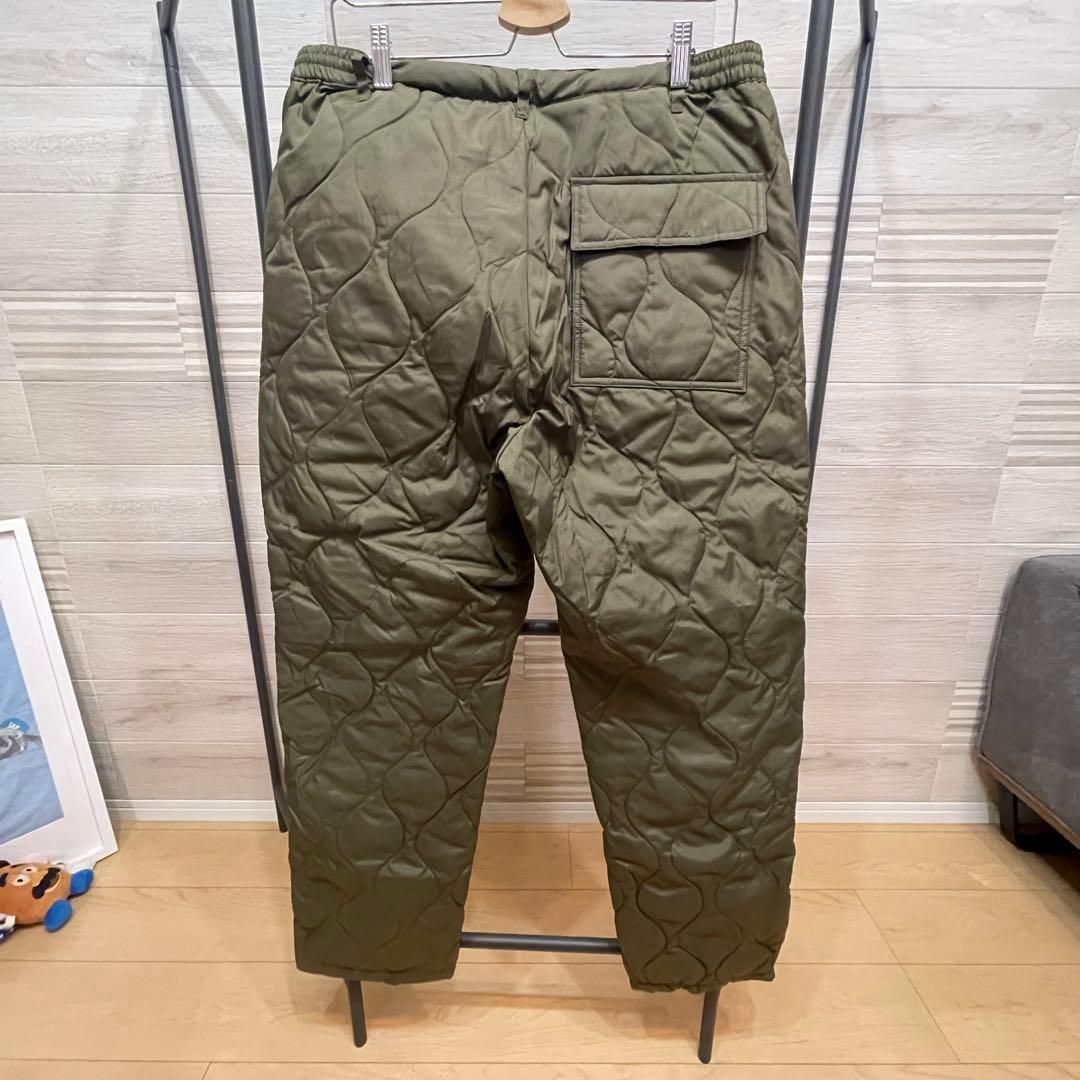 TAION【タイオン】キルティング　ダウンパンツ　オリーブ　XL