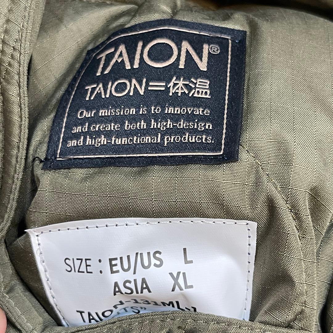 TAION【タイオン】キルティング　ダウンパンツ　オリーブ　XL