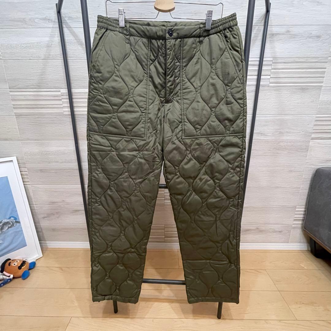 TAION【タイオン】キルティング　ダウンパンツ　オリーブ　XL