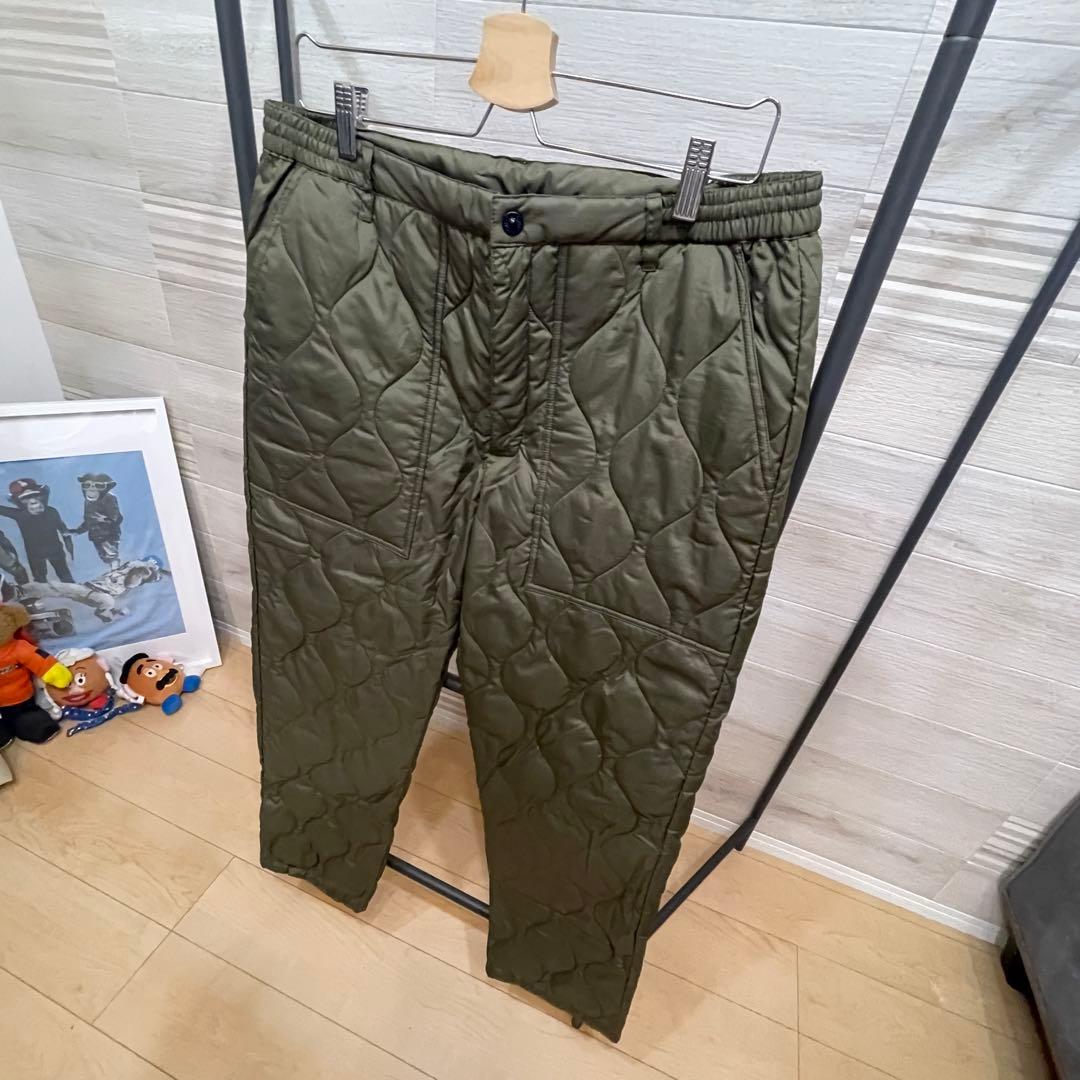 TAION【タイオン】キルティング　ダウンパンツ　オリーブ　XL