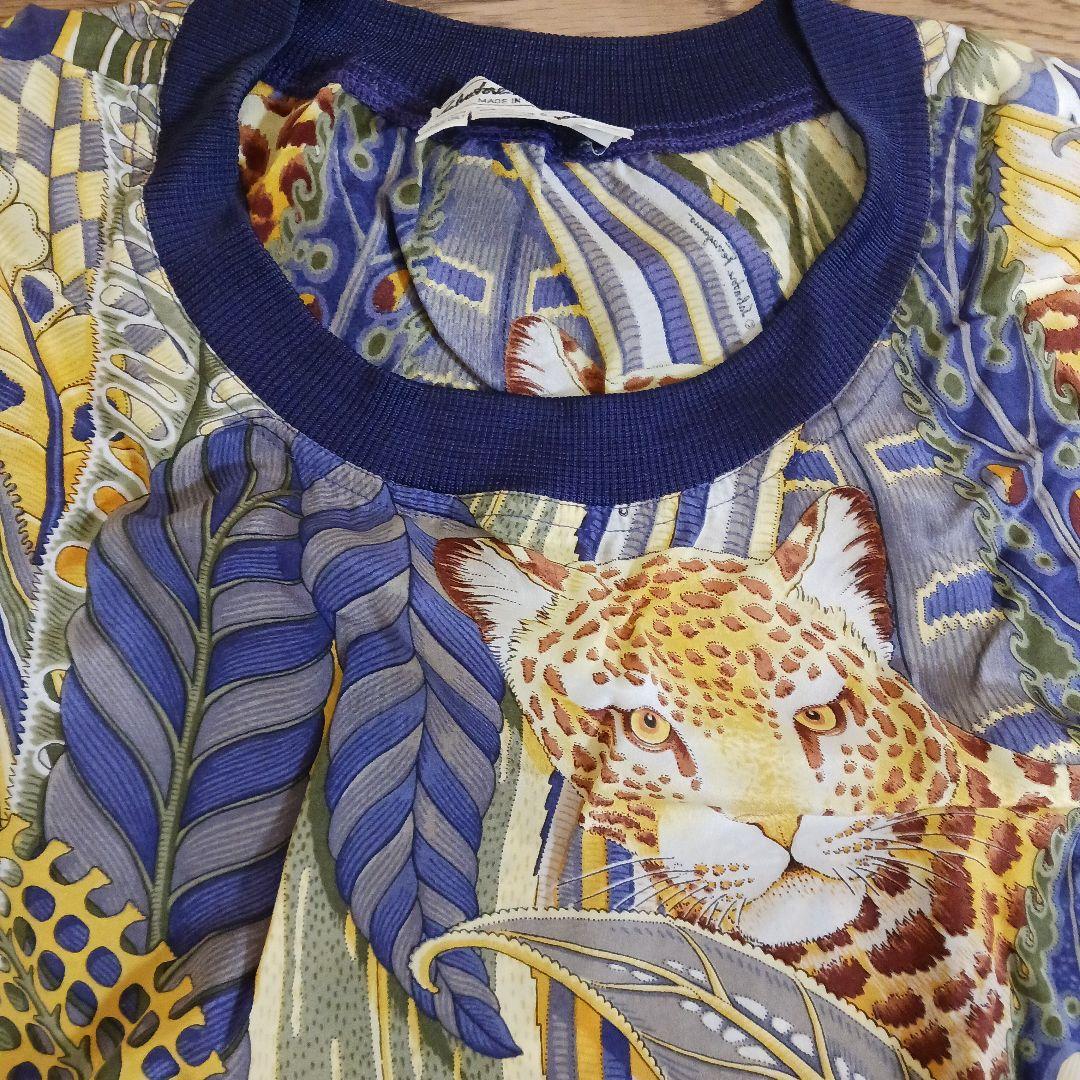 【美品】サルバトーレフェラガモ　シルクブラウス　カットソー　アニマル柄　パープル