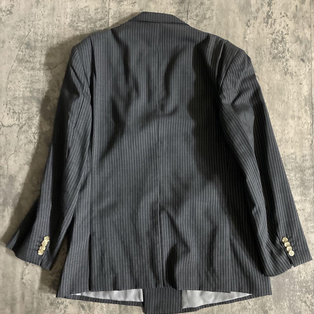 極美品 GUCCI グッチネクタイ 極上ウール ダブルスーツ シルバーグレー