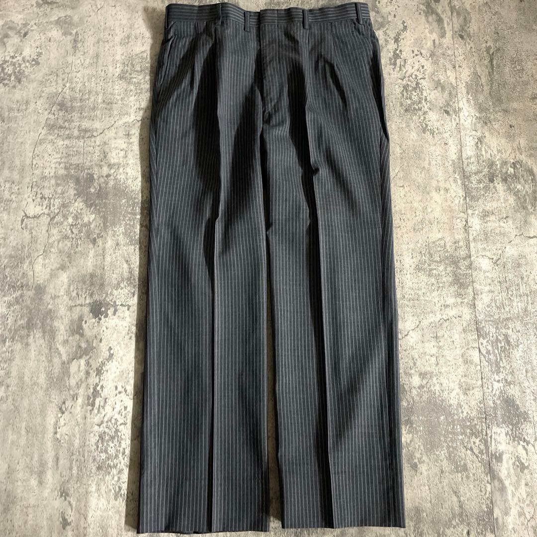 極美品 GUCCI グッチネクタイ 極上ウール ダブルスーツ シルバーグレー