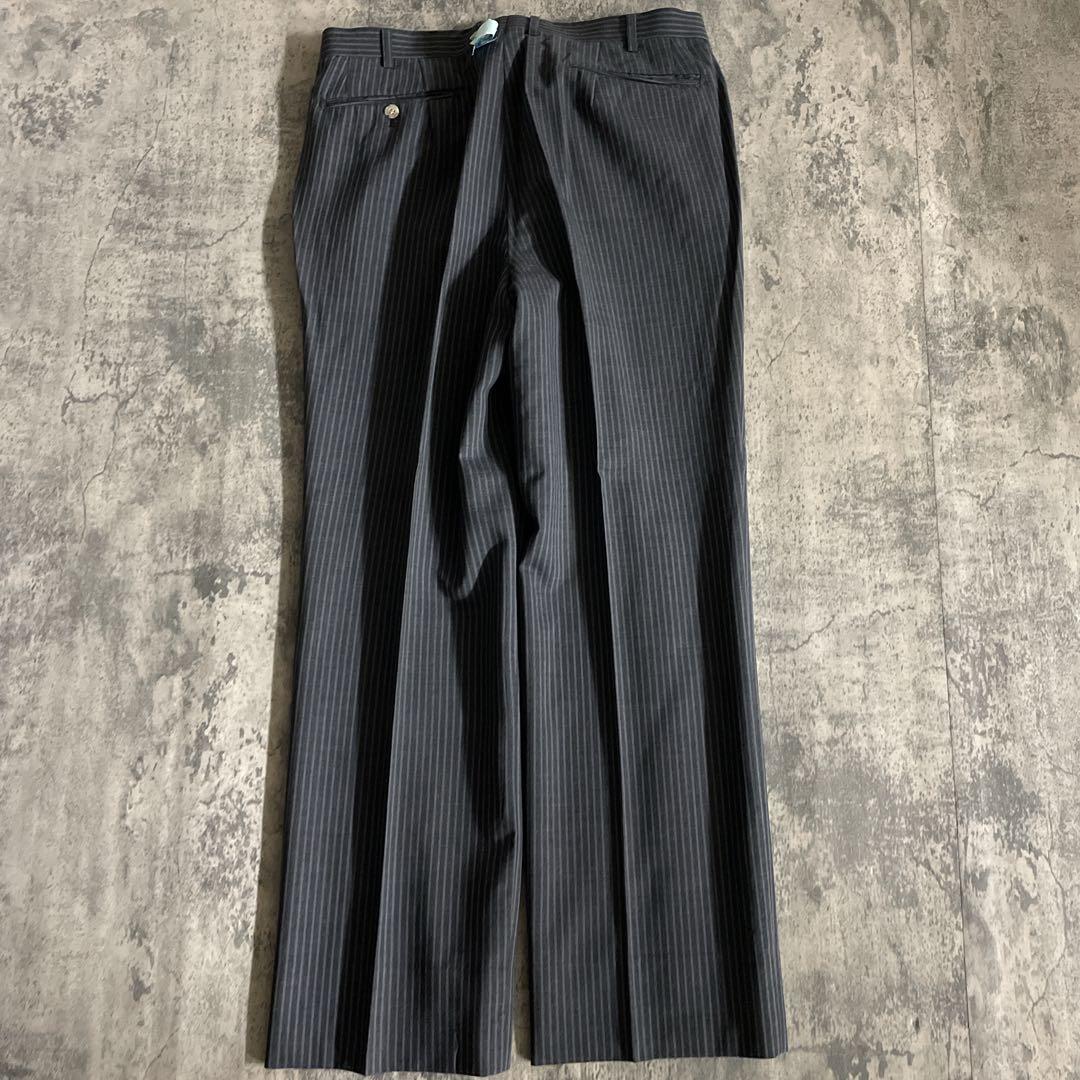 極美品 GUCCI グッチネクタイ 極上ウール ダブルスーツ シルバーグレー