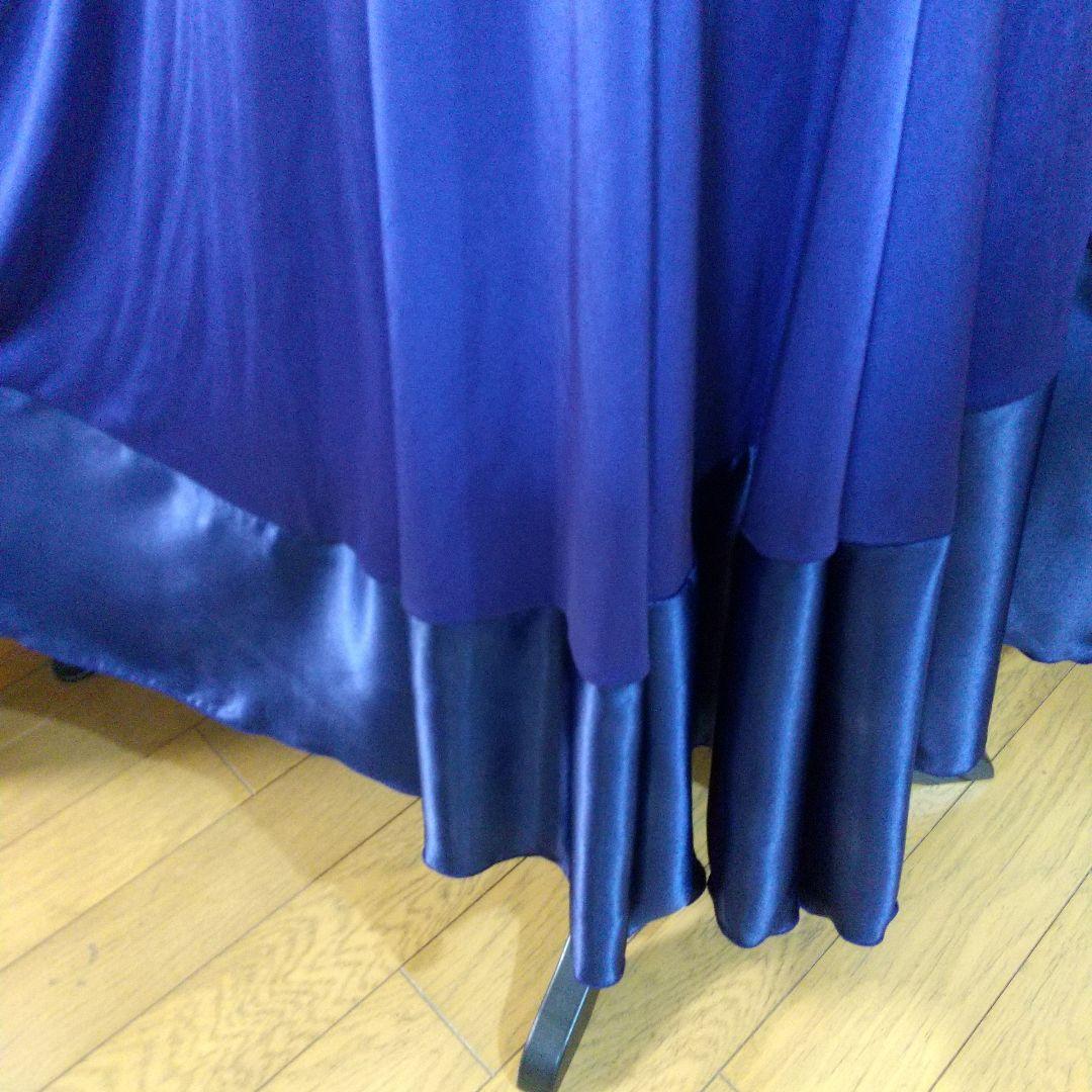 ネイビー 裾サテンドレス サンリーヌ 11号