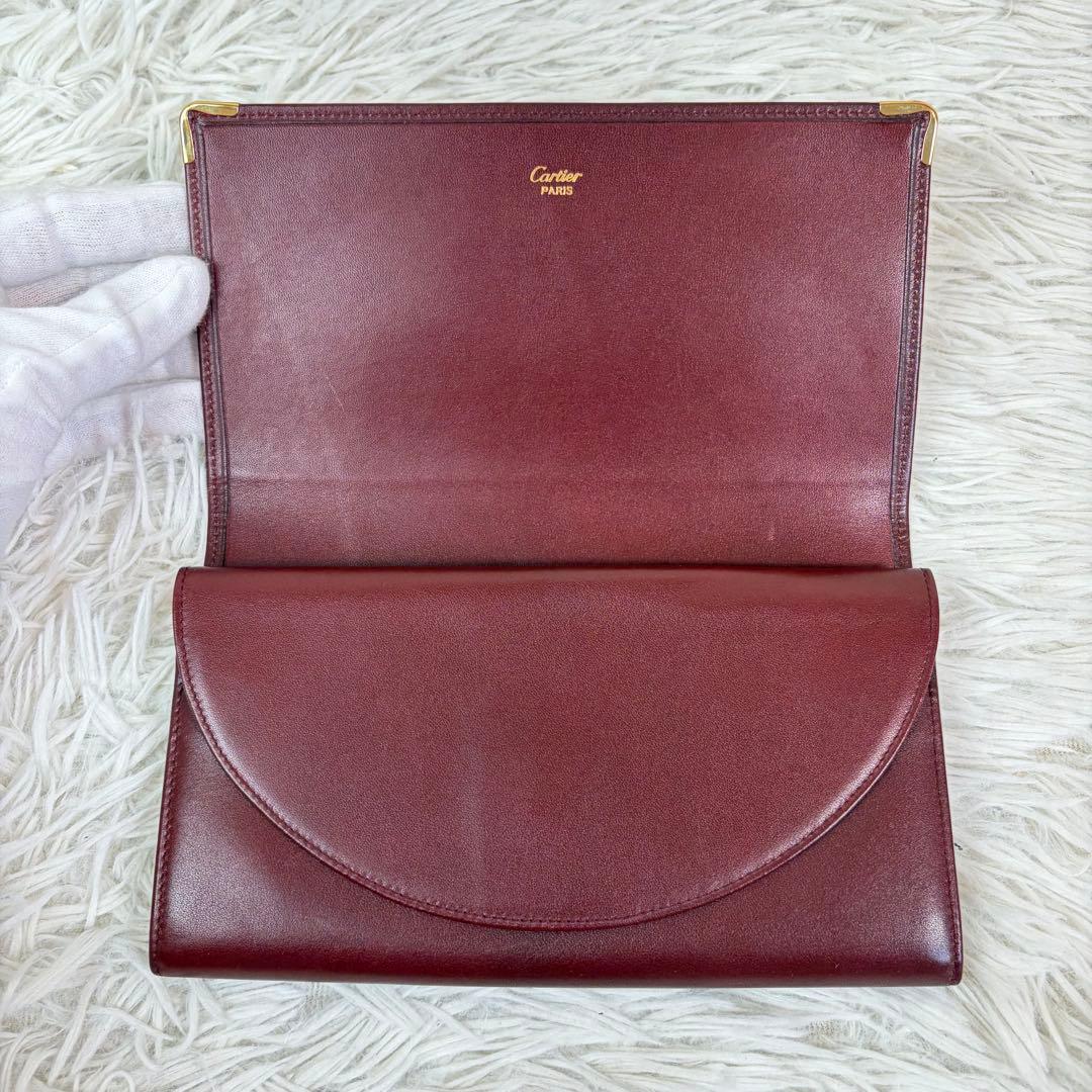 未使用・展示品✨Cartier　カルティエ　マスト　がま口　長財布　ボルドー