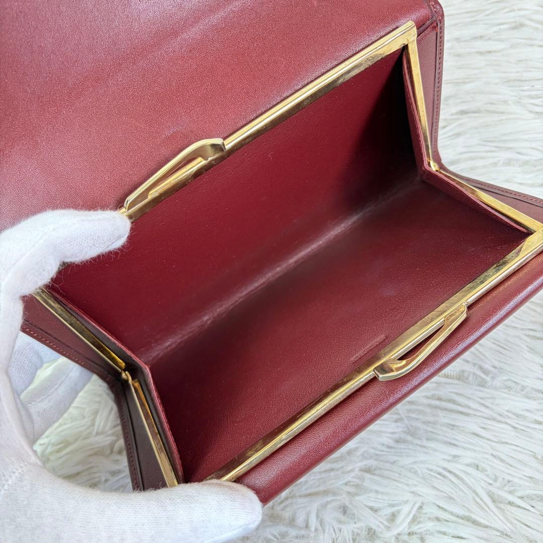 未使用・展示品✨Cartier　カルティエ　マスト　がま口　長財布　ボルドー
