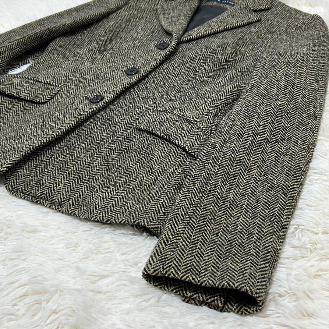 【美品】ラルフローレン ウール ツィードジャケット ヘリンボーン 11号