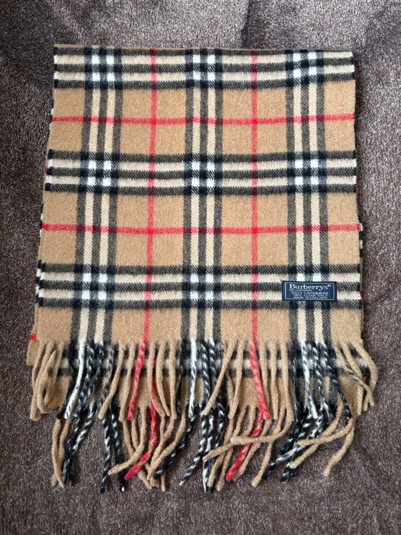 【美品】Burberrys バーバリーズ　カシミヤ マフラー　ノバチェック　茶