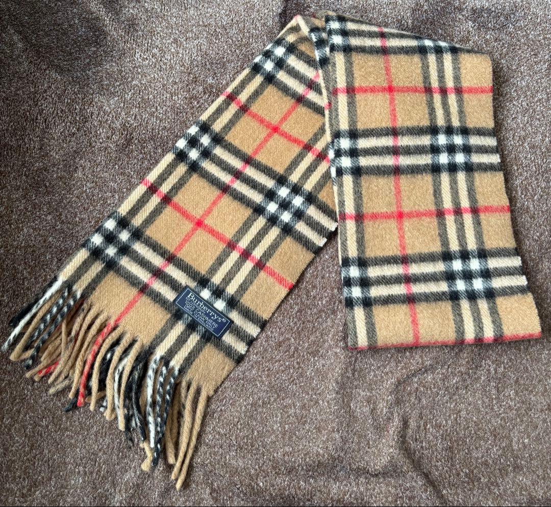 【美品】Burberrys バーバリーズ　カシミヤ マフラー　ノバチェック　茶