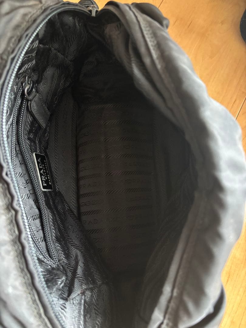 プラダ PRADA ナイロントートバッグ ビーズ 黒 タッセル