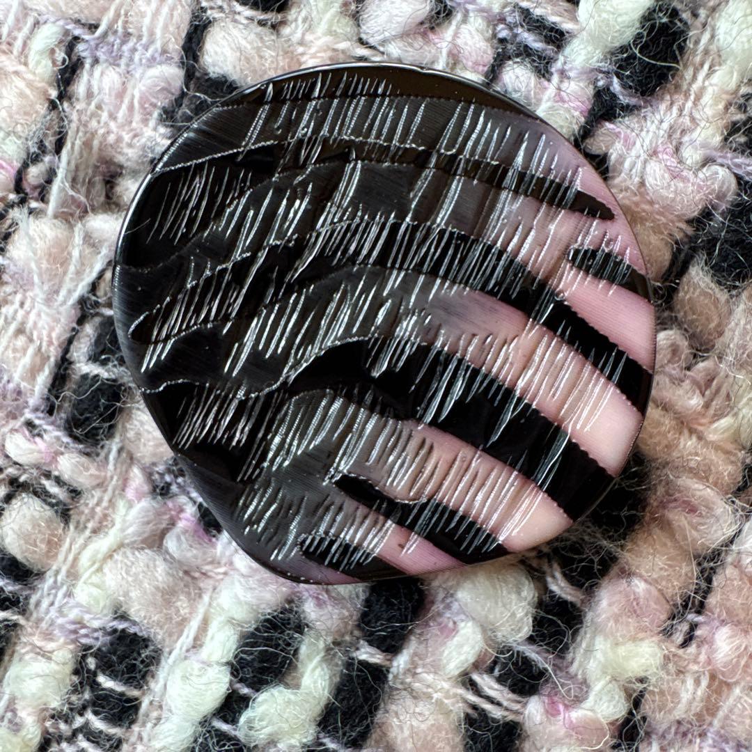 Vintage ツイード　ブラックピンク　オーダーコート　レトロ　昭和