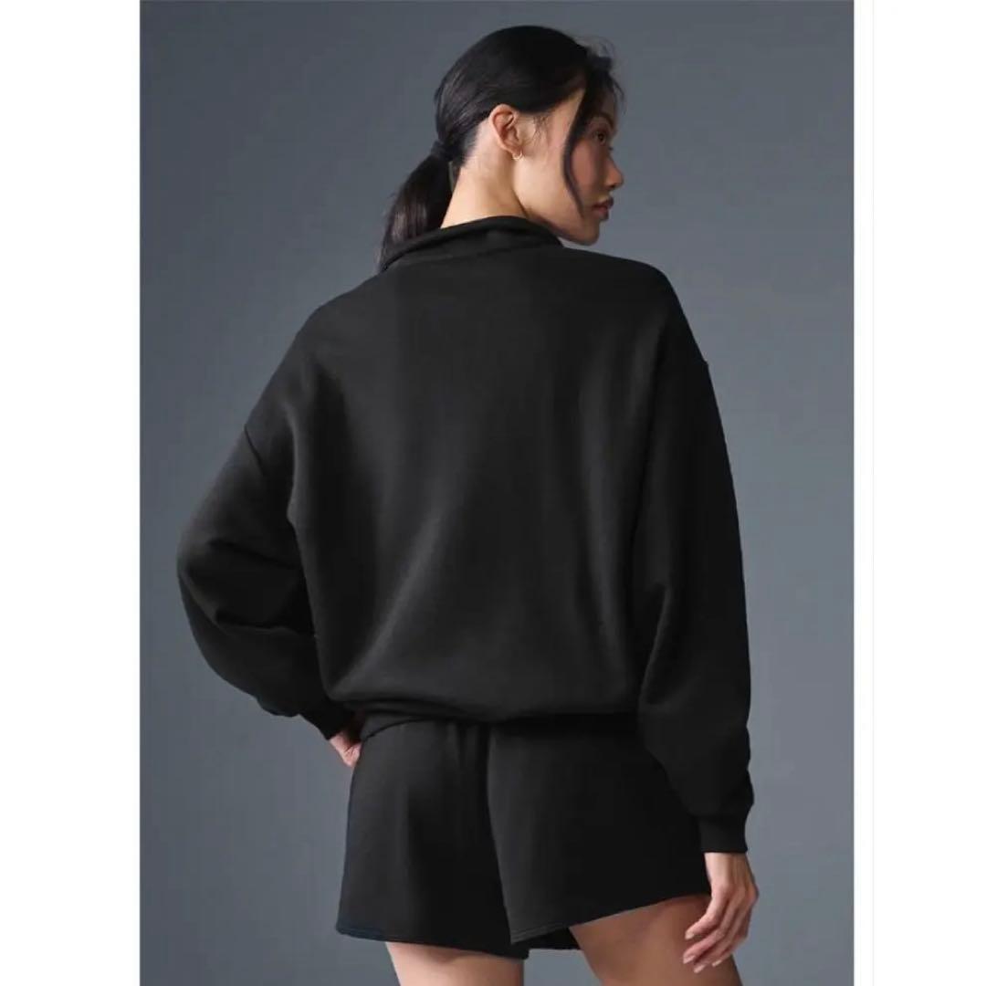 alo yoga アコレード 1/4ジップ プルオーバー　Lサイズ ブラック