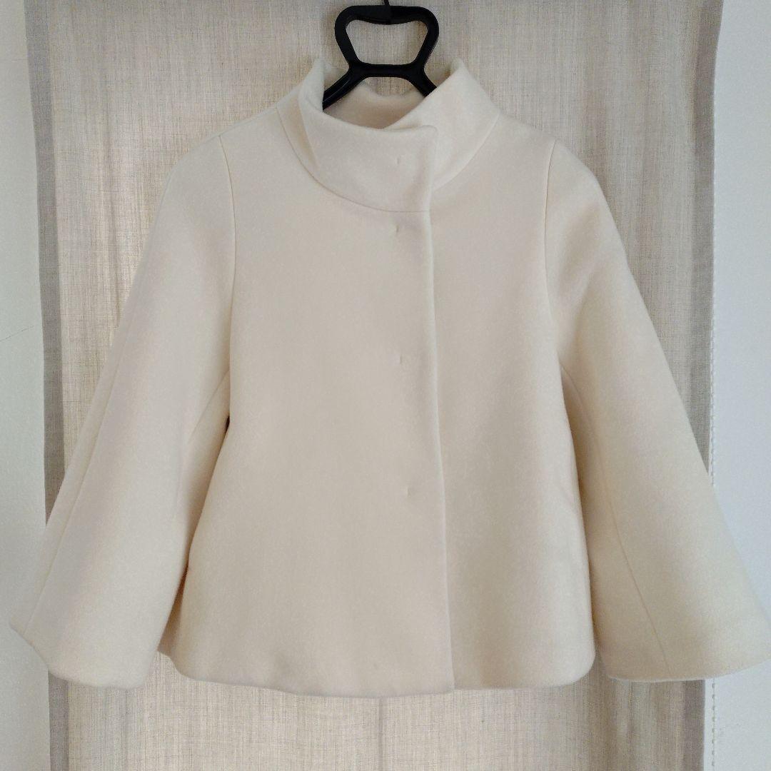 ANAYI ウールビーバーショートコート 36　ホワイト