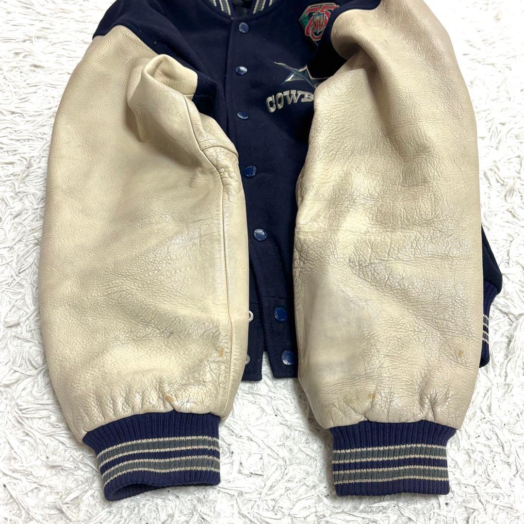 ✨希少✨NFL ダラスカウボーイズ 　　L　紺 スタジャン スーパーボウル記念