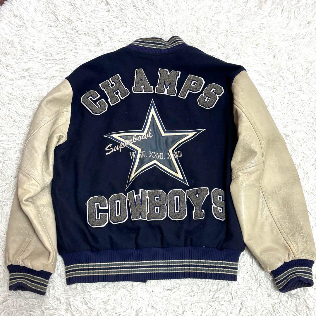 ✨希少✨NFL ダラスカウボーイズ 　　L　紺 スタジャン スーパーボウル記念