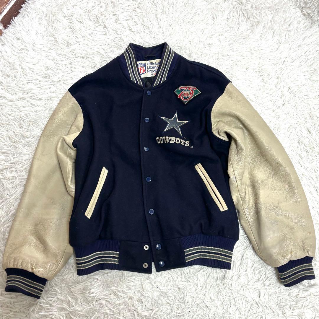 ✨希少✨NFL ダラスカウボーイズ 　　L　紺 スタジャン スーパーボウル記念