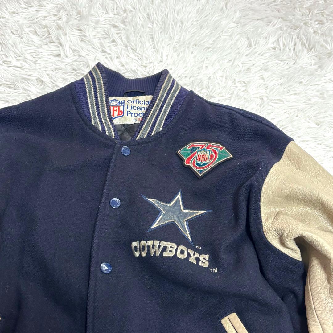 ✨希少✨NFL ダラスカウボーイズ 　　L　紺 スタジャン スーパーボウル記念