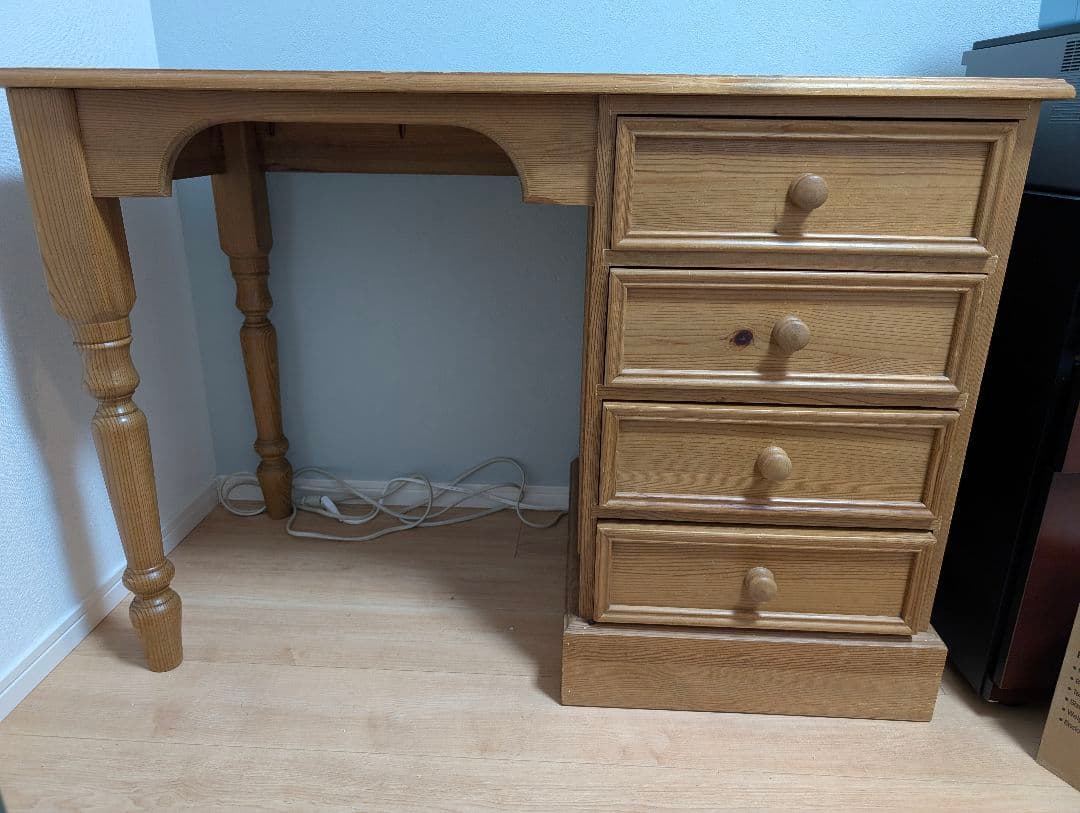 ナチュラルウッド デスク 4引き出し