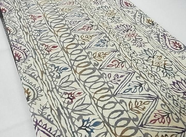 両面両方向　全通柄 袋帯　幾何学　花紋　兎　市松　正絹　4パターン使えます