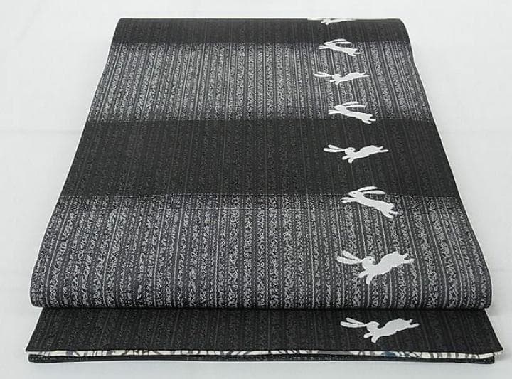 両面両方向　全通柄 袋帯　幾何学　花紋　兎　市松　正絹　4パターン使えます