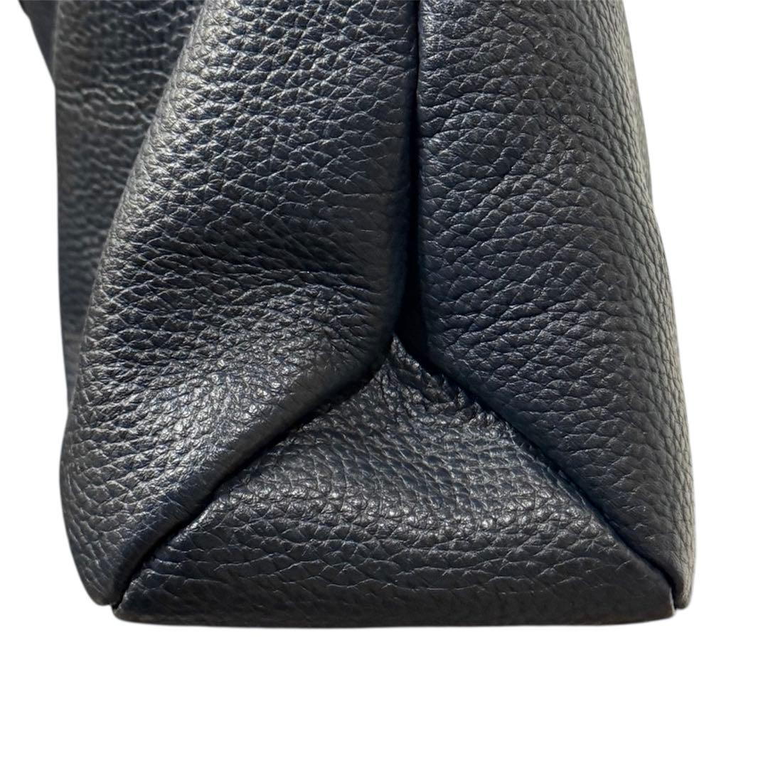 【美品】 ATAO エルヴィ 本革 ネイビー 2way ショルダーバッグ A4