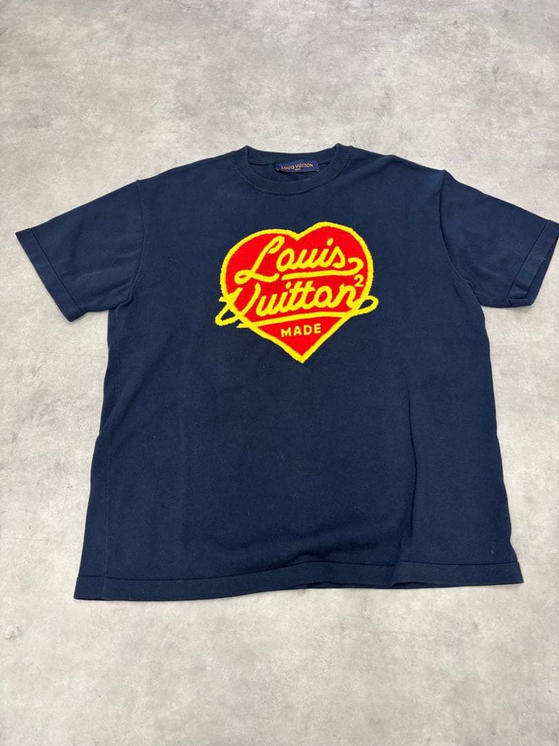 【訳アリ品】Louis Vuitton ハートロゴ Tシャツ ネイビー