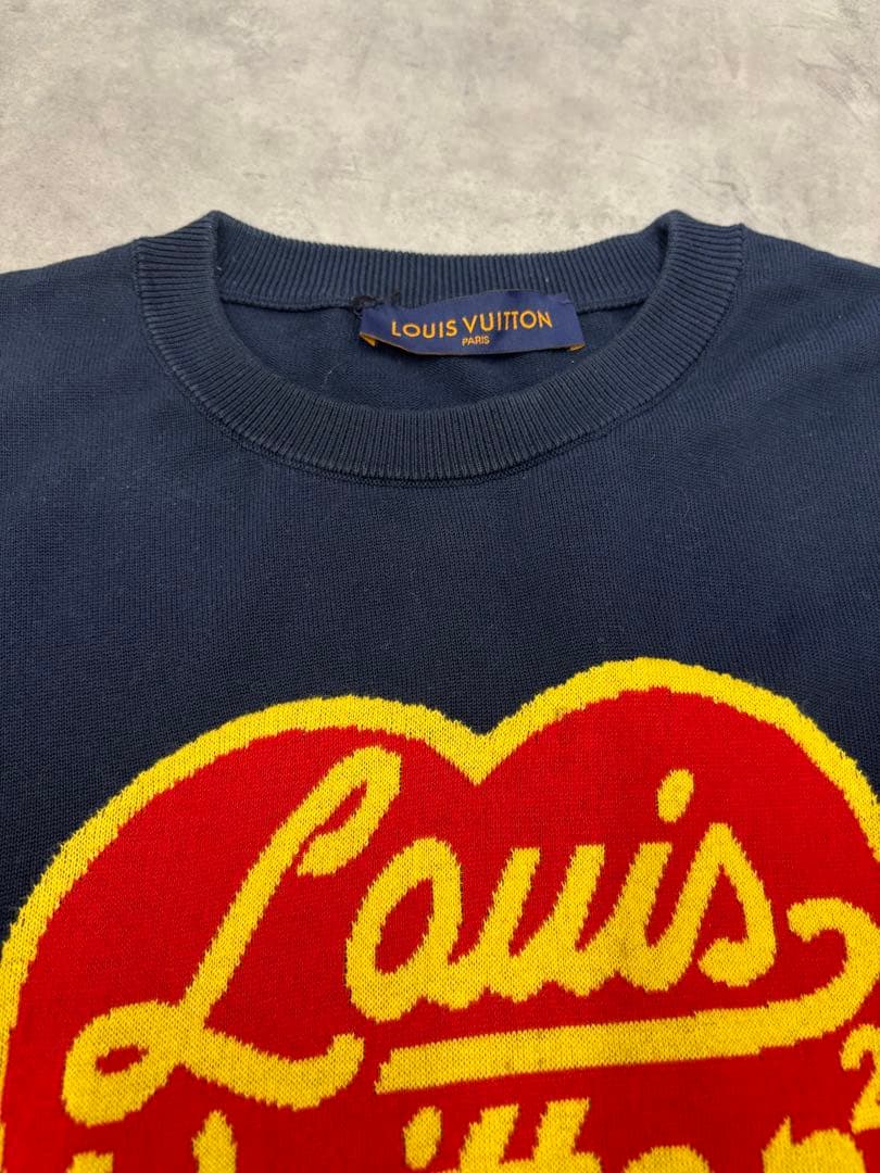 【訳アリ品】Louis Vuitton ハートロゴ Tシャツ ネイビー