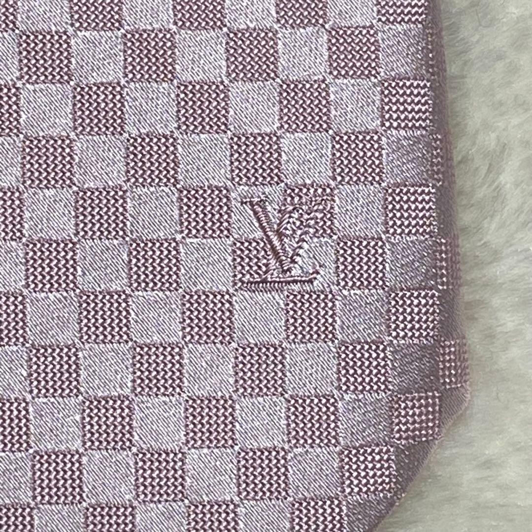 新品級✨ルイヴィトン　マイクロダミエLVロゴ　薄ピンク　光沢感　結婚式　大剣8㎝