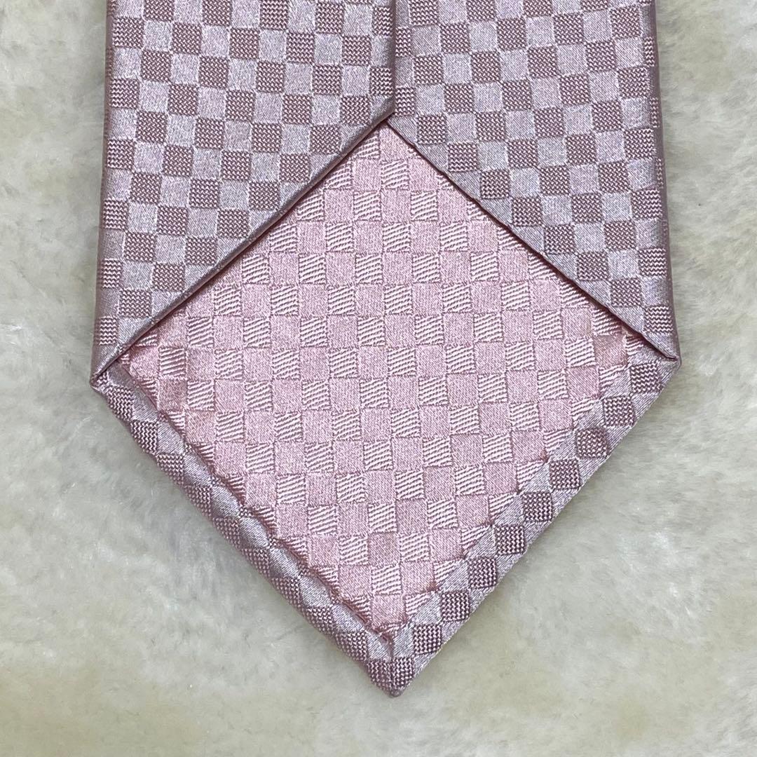 新品級✨ルイヴィトン　マイクロダミエLVロゴ　薄ピンク　光沢感　結婚式　大剣8㎝