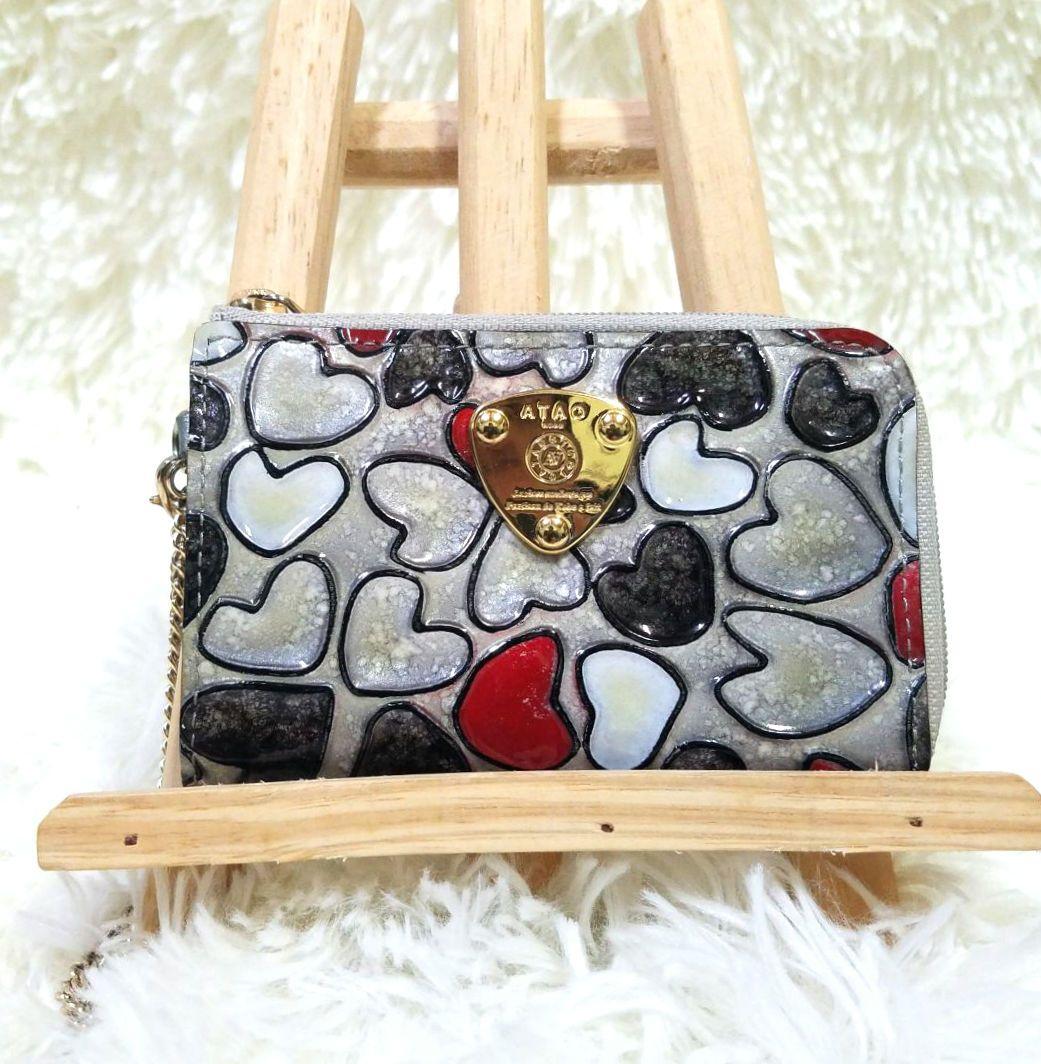 【極美品】ATAO ベル キーケース ミニ財布 ハート柄 3連