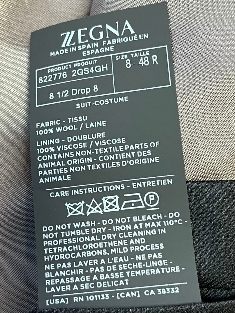 ZEGNAセットアップスーツ