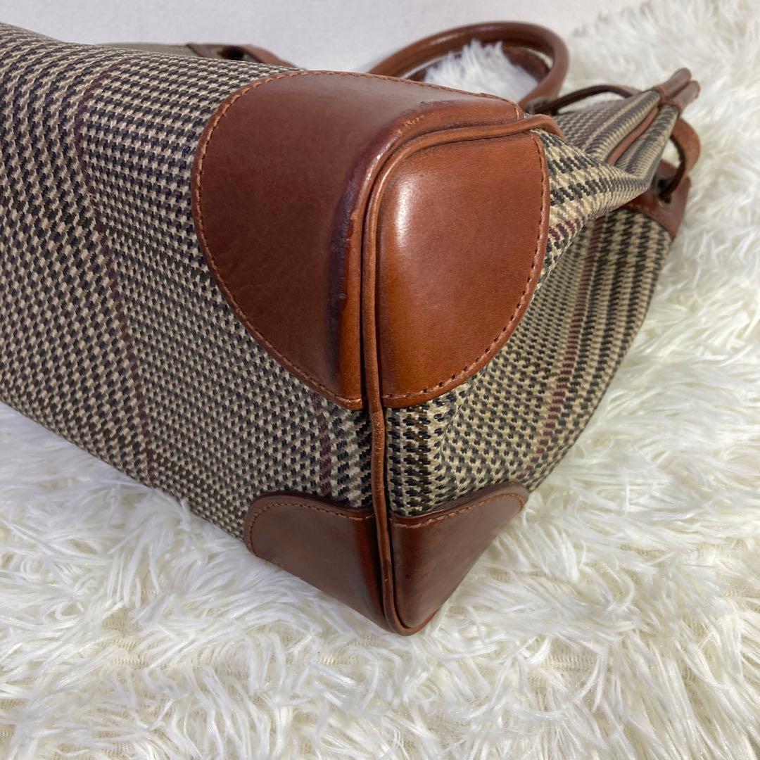 【良品 】ポロラルフローレン ハンドバッグ A4可 PVCレザー 千鳥格子