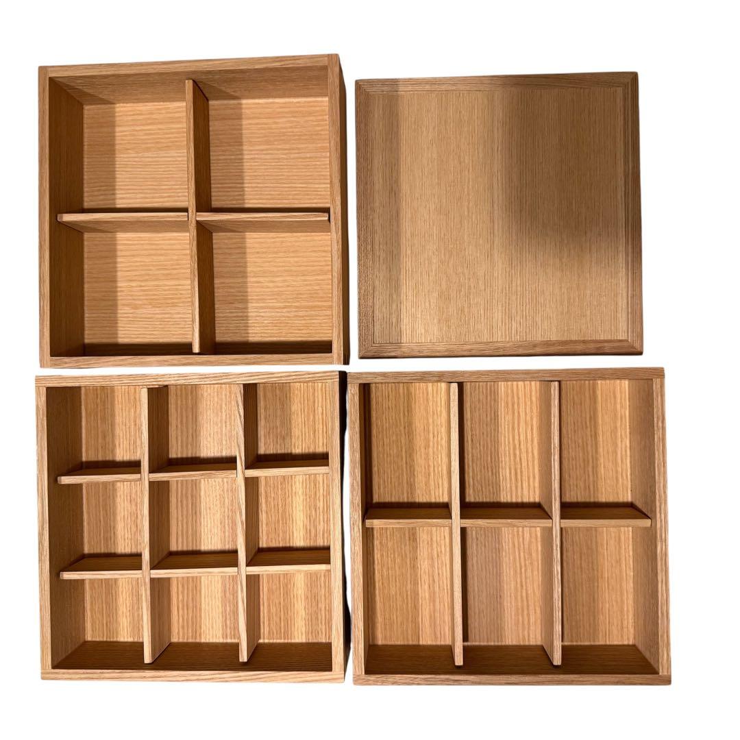 極美品　松屋漆器店　三段重箱　ナチュラル