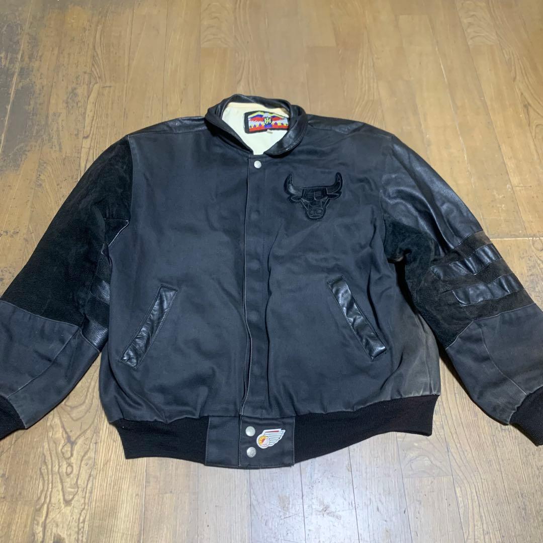 NBAジェフハミルトンJeffHamiltonシカゴブルズ上質レザージャケットM