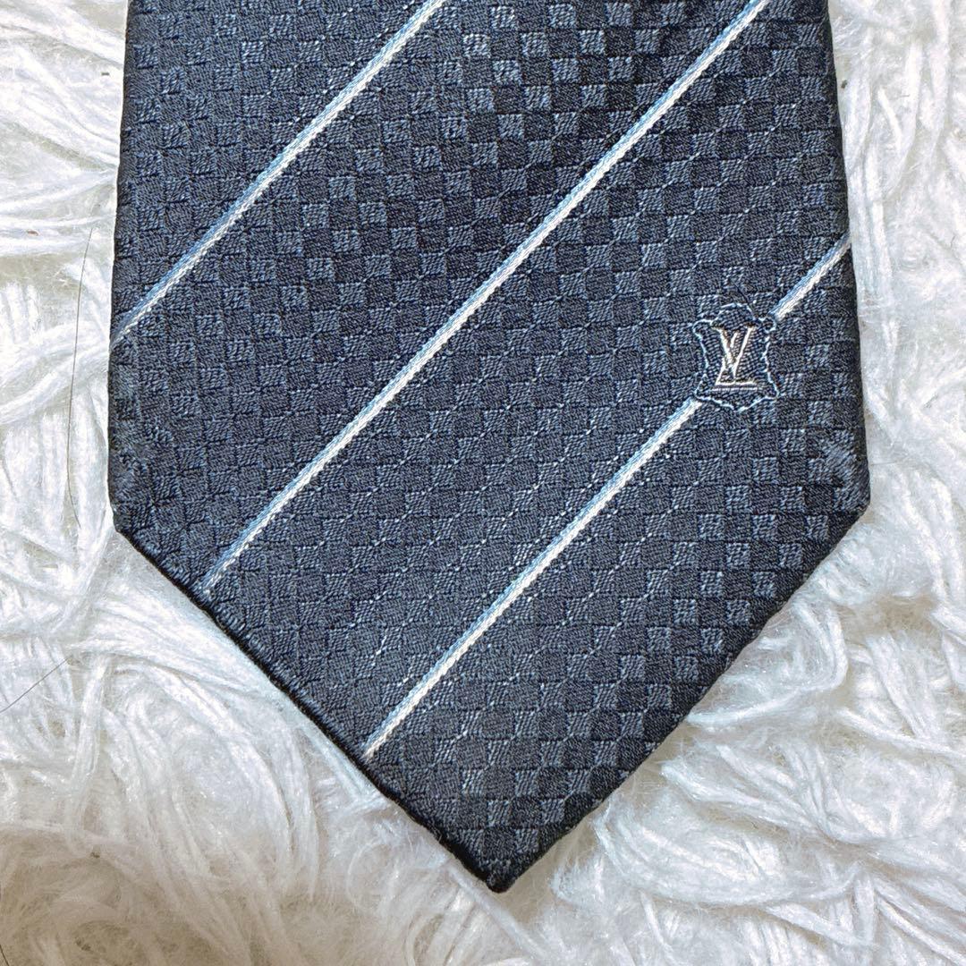 ♾️A氣ちゃんX♾️ ⭐️ルイヴィトン　マイクロダミエ　ネクタイ　光沢