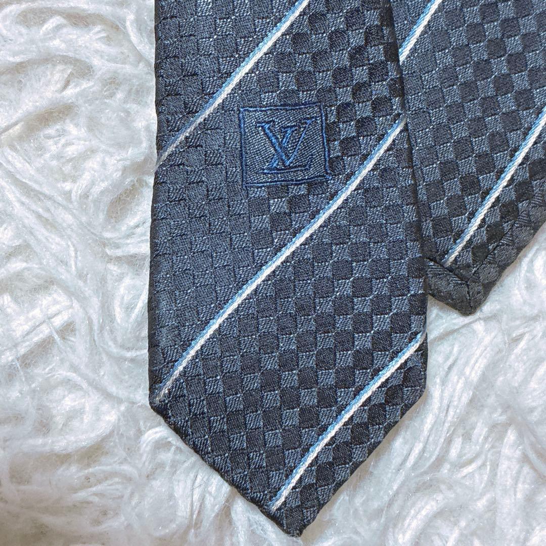 ♾️A氣ちゃんX♾️ ⭐️ルイヴィトン　マイクロダミエ　ネクタイ　光沢