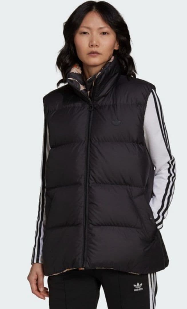 アディダス×マリメッコ コラボ リバーシブル ジップアップ ダウンベスト XS