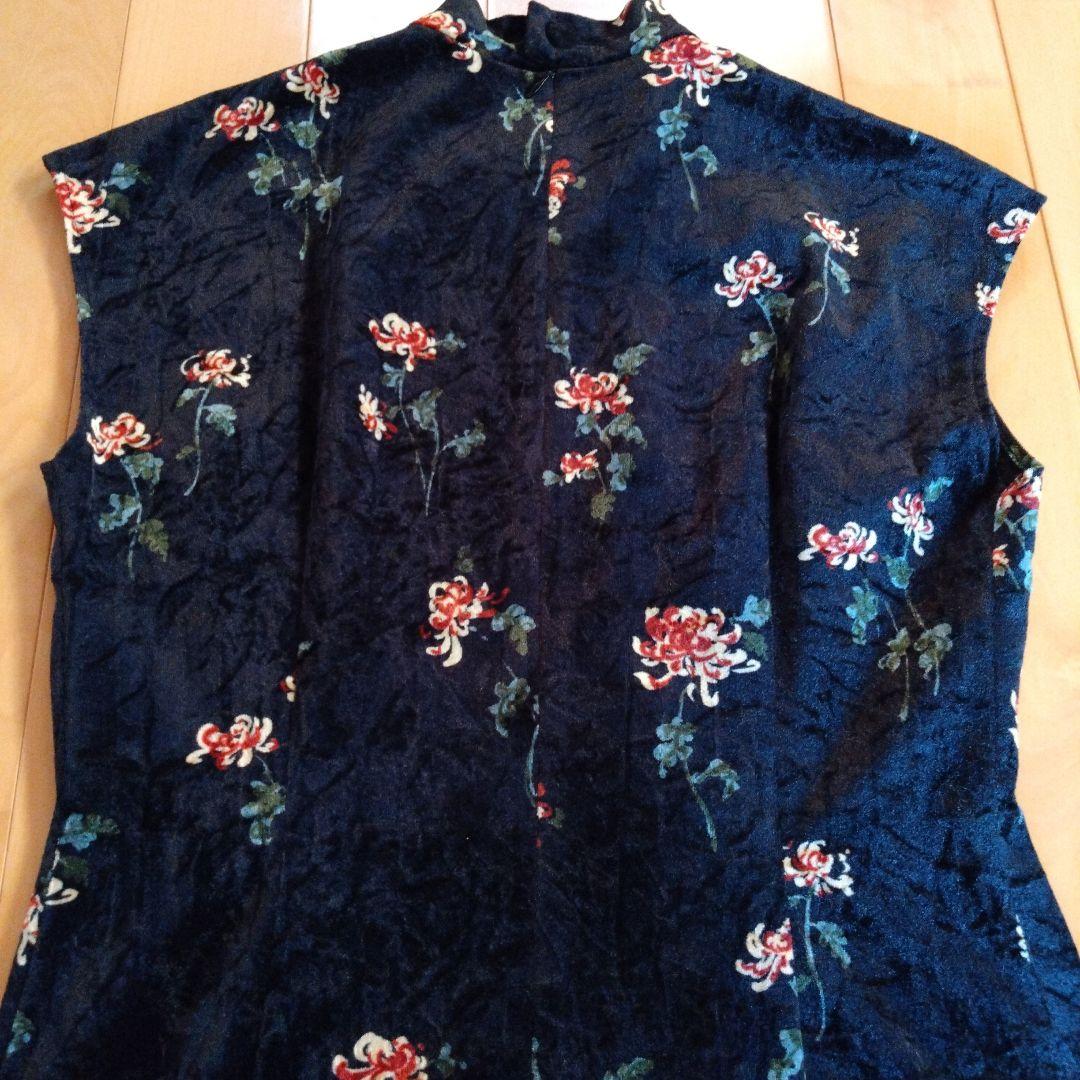 マリココウガ　ベロア　花柄　ロングドレス　ワンピース