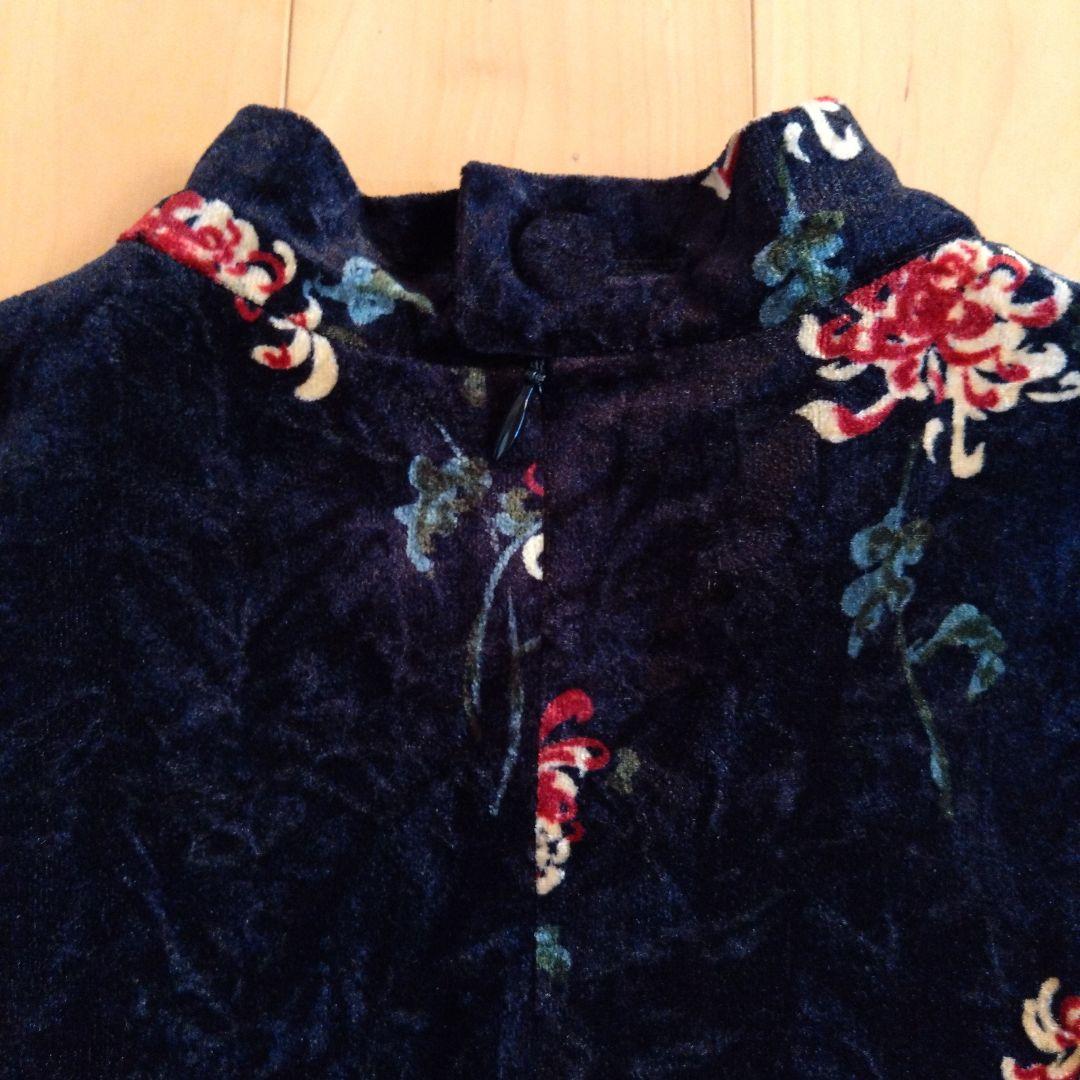 マリココウガ　ベロア　花柄　ロングドレス　ワンピース