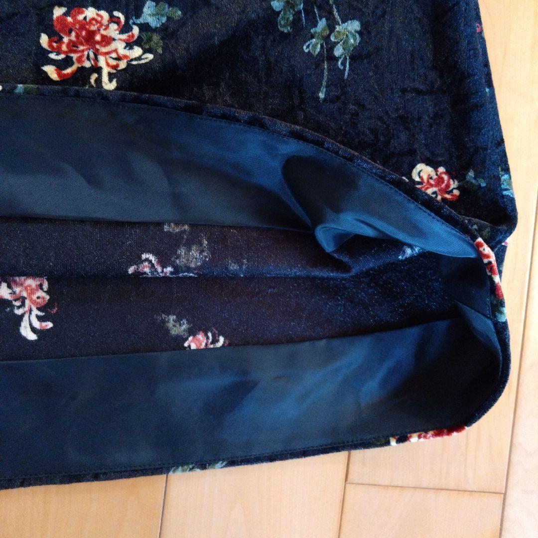 マリココウガ　ベロア　花柄　ロングドレス　ワンピース