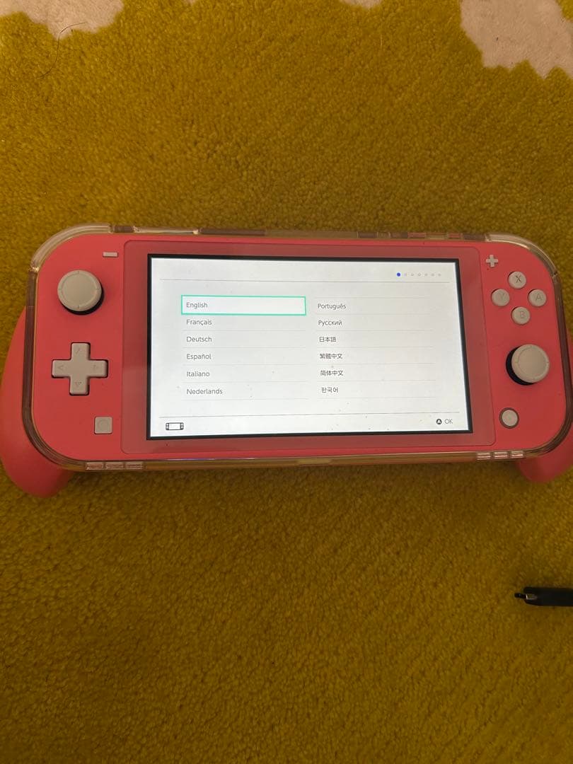 Nintendo Switch Lite 本体 充電器　持ち手付きクリアケース